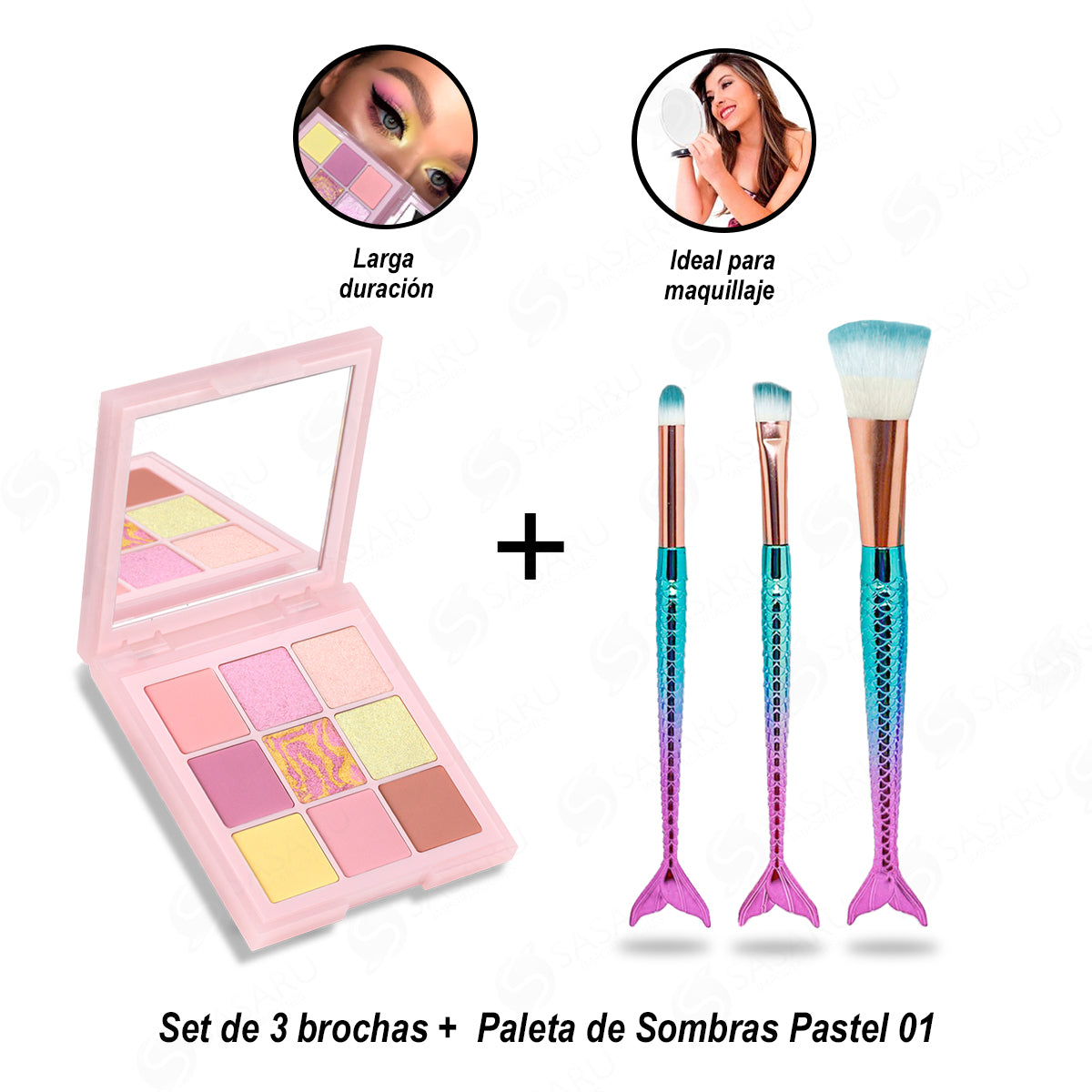 Paleta de 2025 sombras con brochas