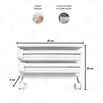 Porta Papel Organizador Triple Rollo para Pared