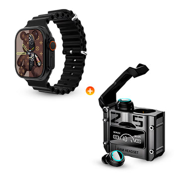 Smartwatch i9 Ultra Max Negro + Audífonos Gamer M25 Inalámbricos