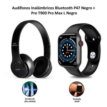 Audífonos Bluetooth P47 + Smartwatch Pro T900 Pro Max L