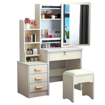Tocador de Maquillaje Con Espejo y Sillón Para Dormitorio