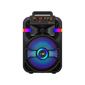 Parlante Portátil Karaoke Bluetooth de 10 pulg con Micrófono Luces LED y Control Remoto
