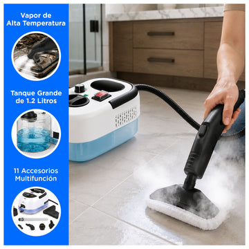 Limpiadora a Vapor Multifunción 11 en 1 de 1200 W con Tanque de 1.2 L