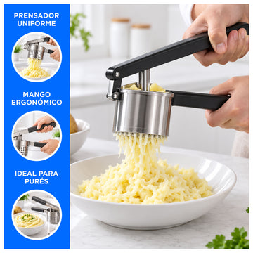 Prensador Manual de Papas de Acero Inoxidable