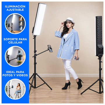 Kit de Iluminación LED Profesional con Trípode y Soporte para Celular