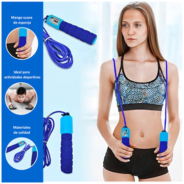 Soga para Saltar con Contador Fitness + Discos Push Up con Base Antideslizante