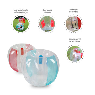 Pelota de Burbuja Choconas + Burbuja Inflable Buddy Bumper