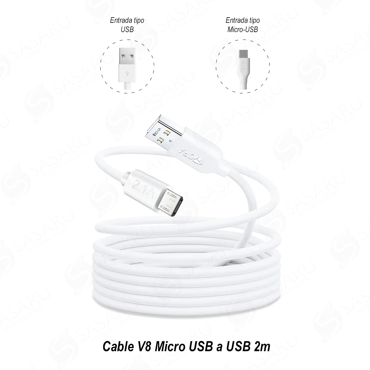 Cable V8 Micro USB a USB 2m