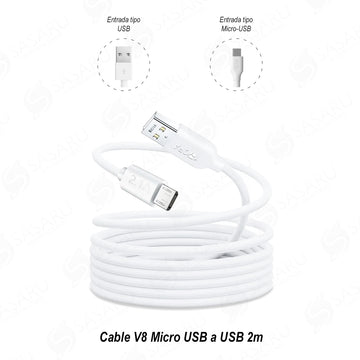 Cable V8 Micro USB a USB 2m