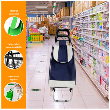 Coche para supermercado colores varios + Frutero Organizador de 2 Niveles