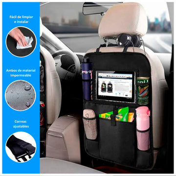 Funda Protectora Impermeable Metalizada de Auto 440x480cm + Organizador de Asientos para Autos