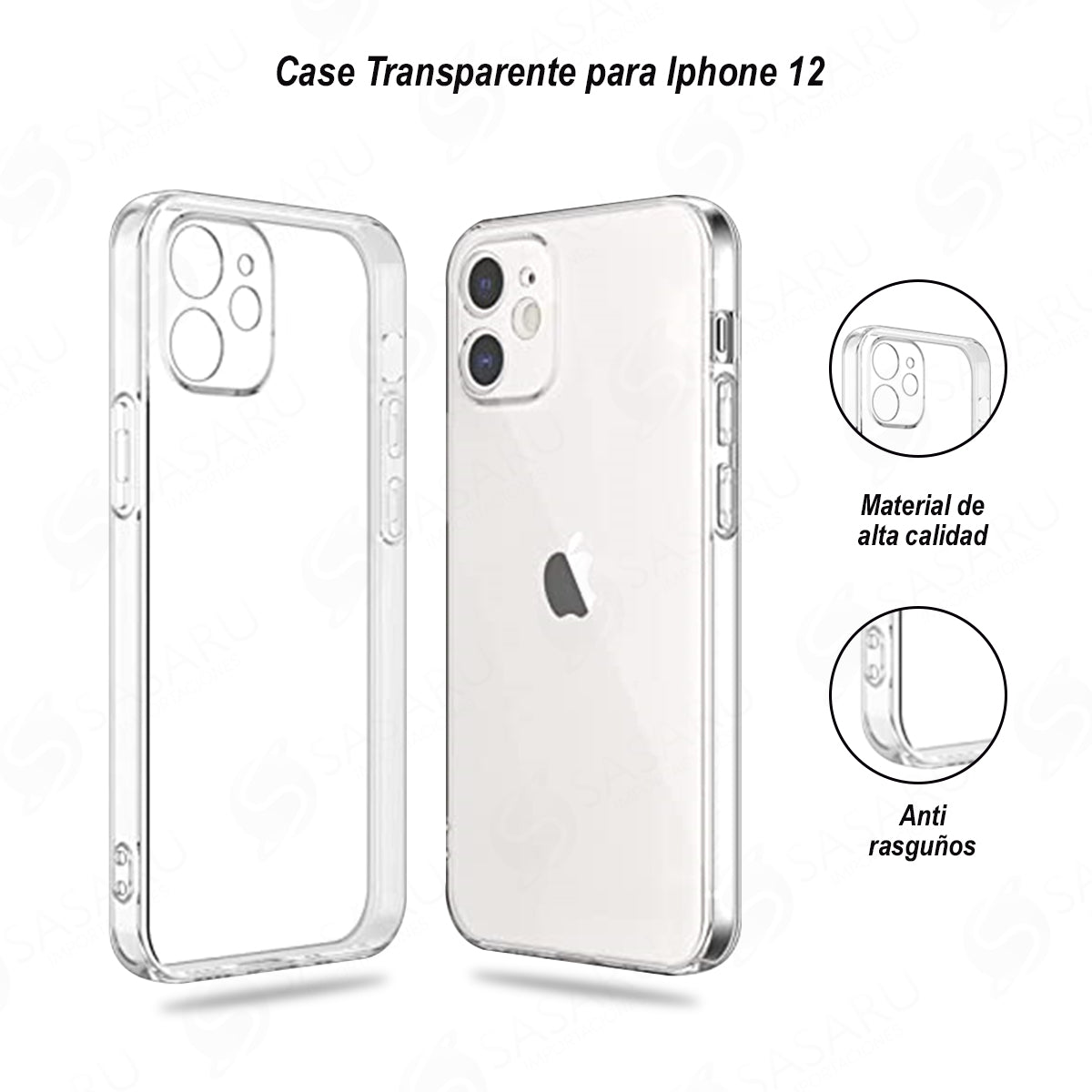 Case Transparente para IPhone 12 Anti rasguños