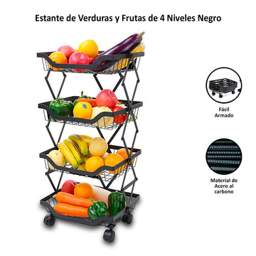 Estante de Verduras y Frutas de 4 Niveles