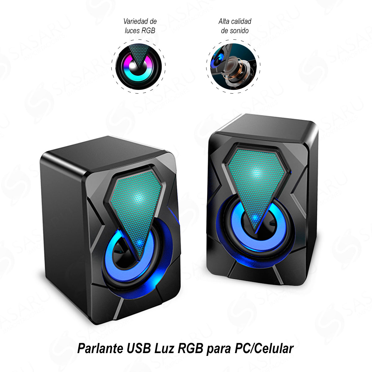 Parlante USB Luz RGB para PC/Celular