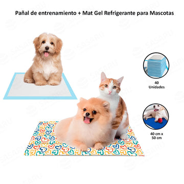 Pañal Absorbente Talla L x40 + Mat de Gel para Mascota