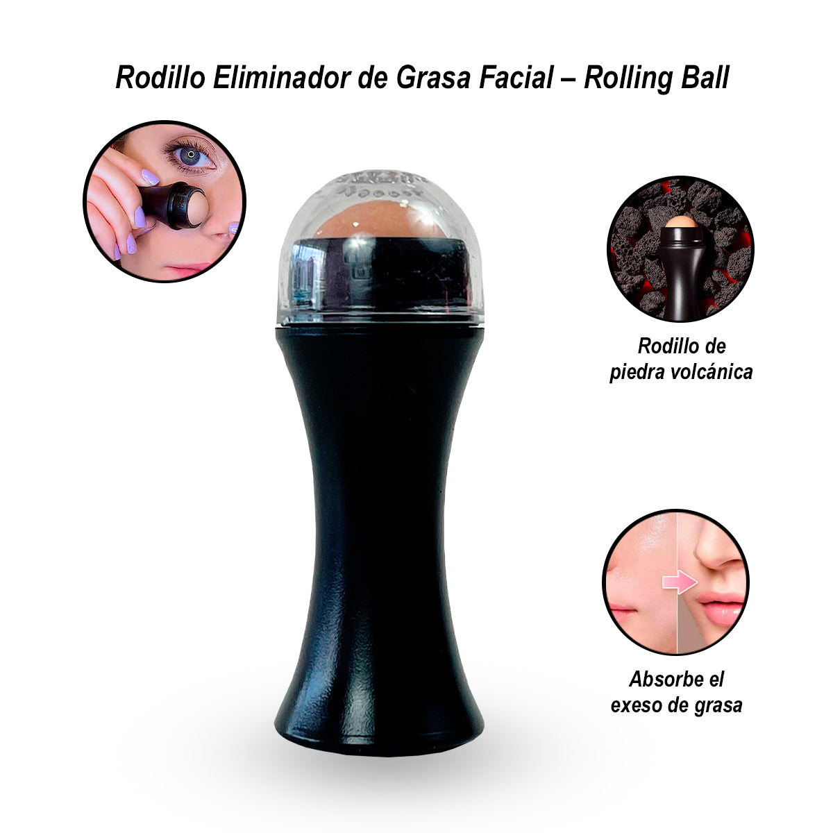Rodillo Eliminador de Grasa Facial - Rolling Ball Multicolor