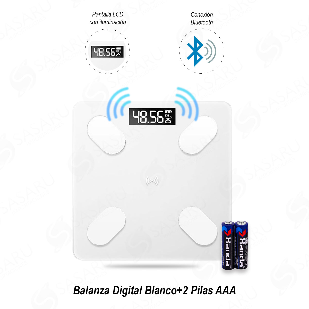 Balanza Inteligente Bluetooth + 2 Pilas AAA