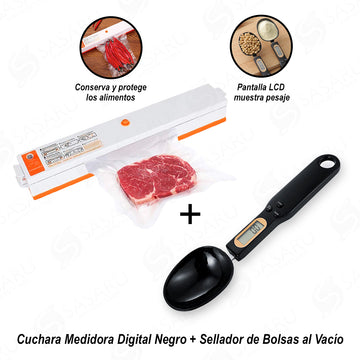 Cuchara Medidora Digital + Sellador de Bolsas al Vacío