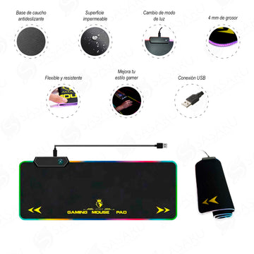 Mouse Pad Gamer Iluminación RGB