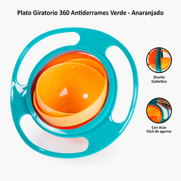 Plato Giratorio Anti Derrame Niños y Bebés 360°