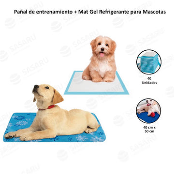 Pañal Absorbente Talla L x40 + Mat de Gel para Mascota