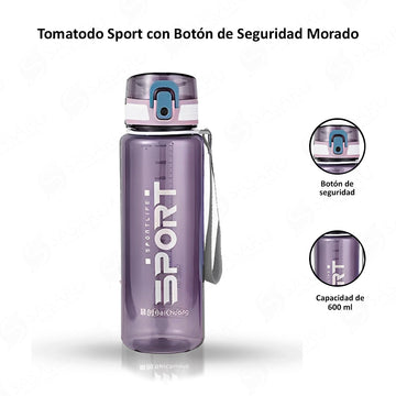 Tomatodo Sport 600ml con Botón de Seguridad